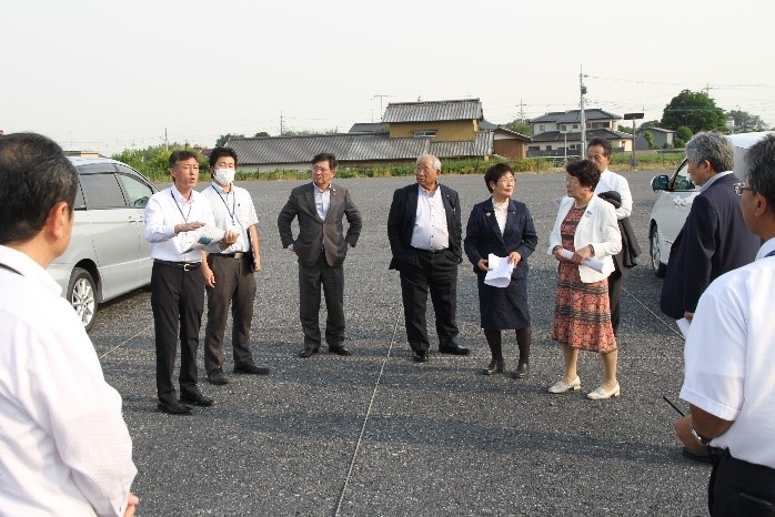 海老瀬地区緊急避難場所の視察写真