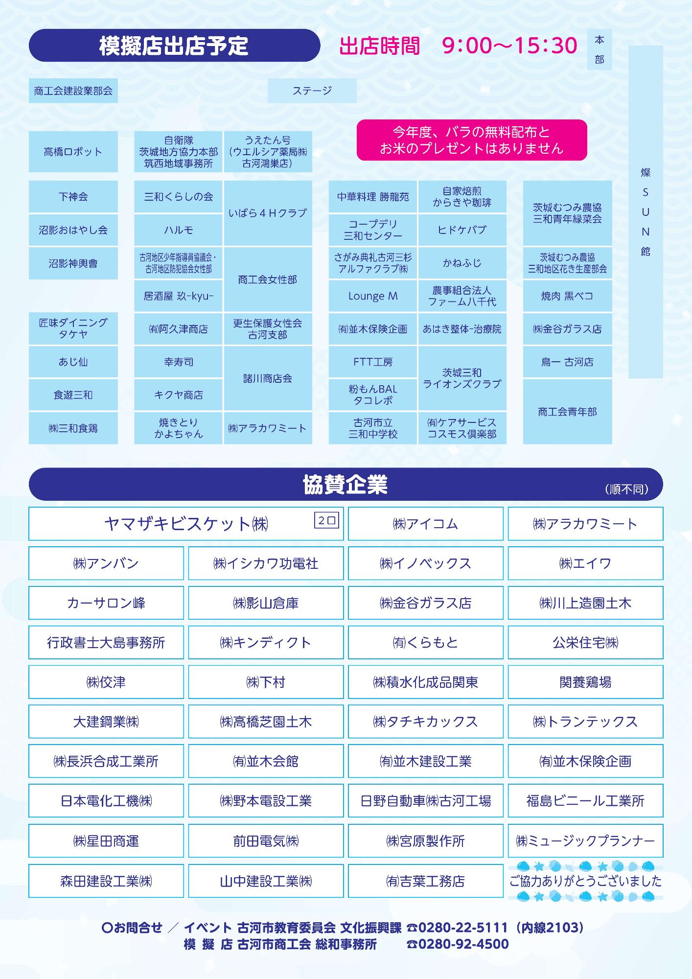 第13回古河さんさんまつりちらし裏
