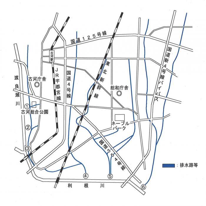排水機場の位置図