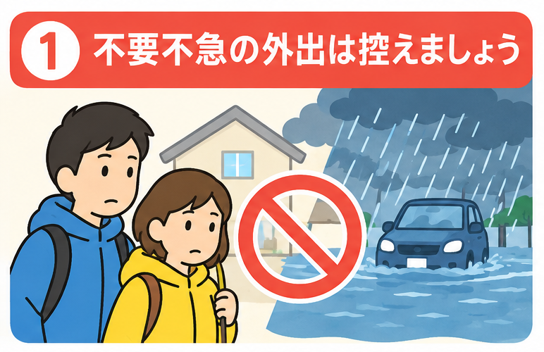 1.不要不急の外出は控えましょう
