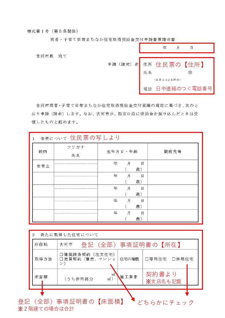 まちなか補助金申請書の書き方