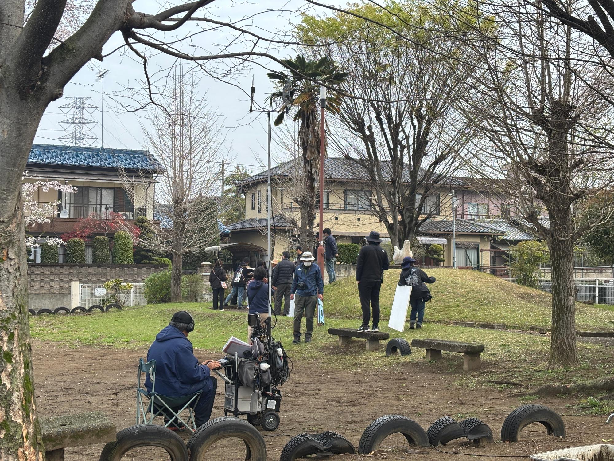 ゴジュウジャー公園での撮影風景