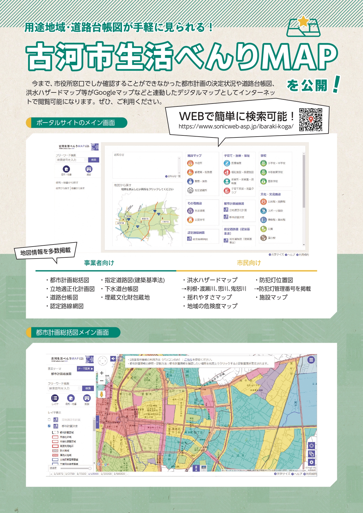 古河生活べんりMAP 説明資料 表面