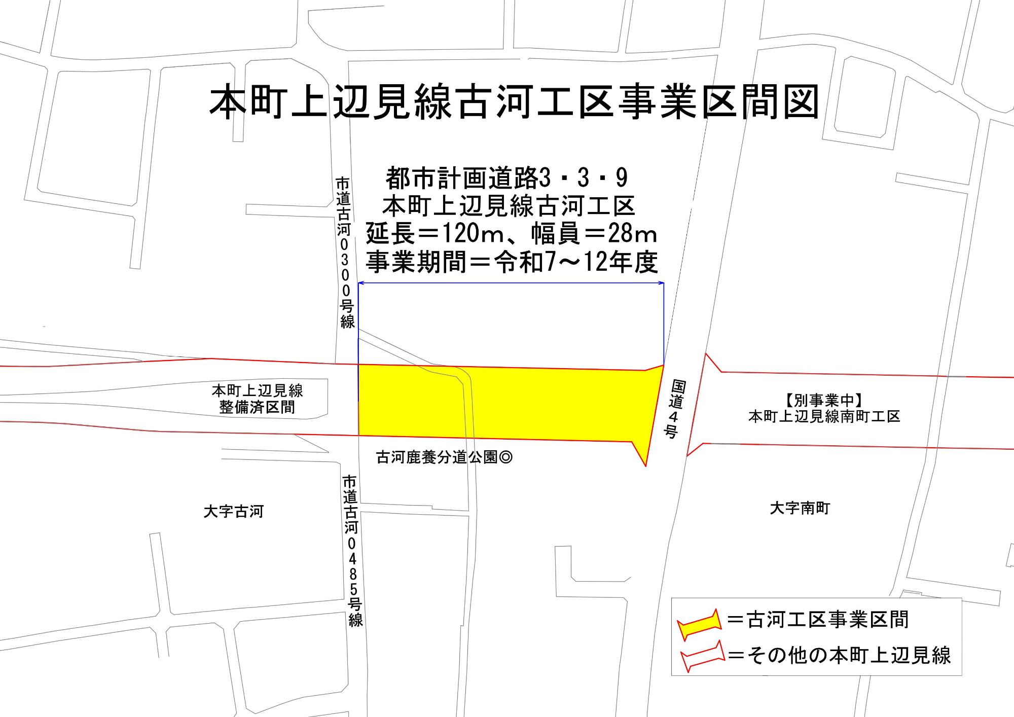 古河工区事業区間図