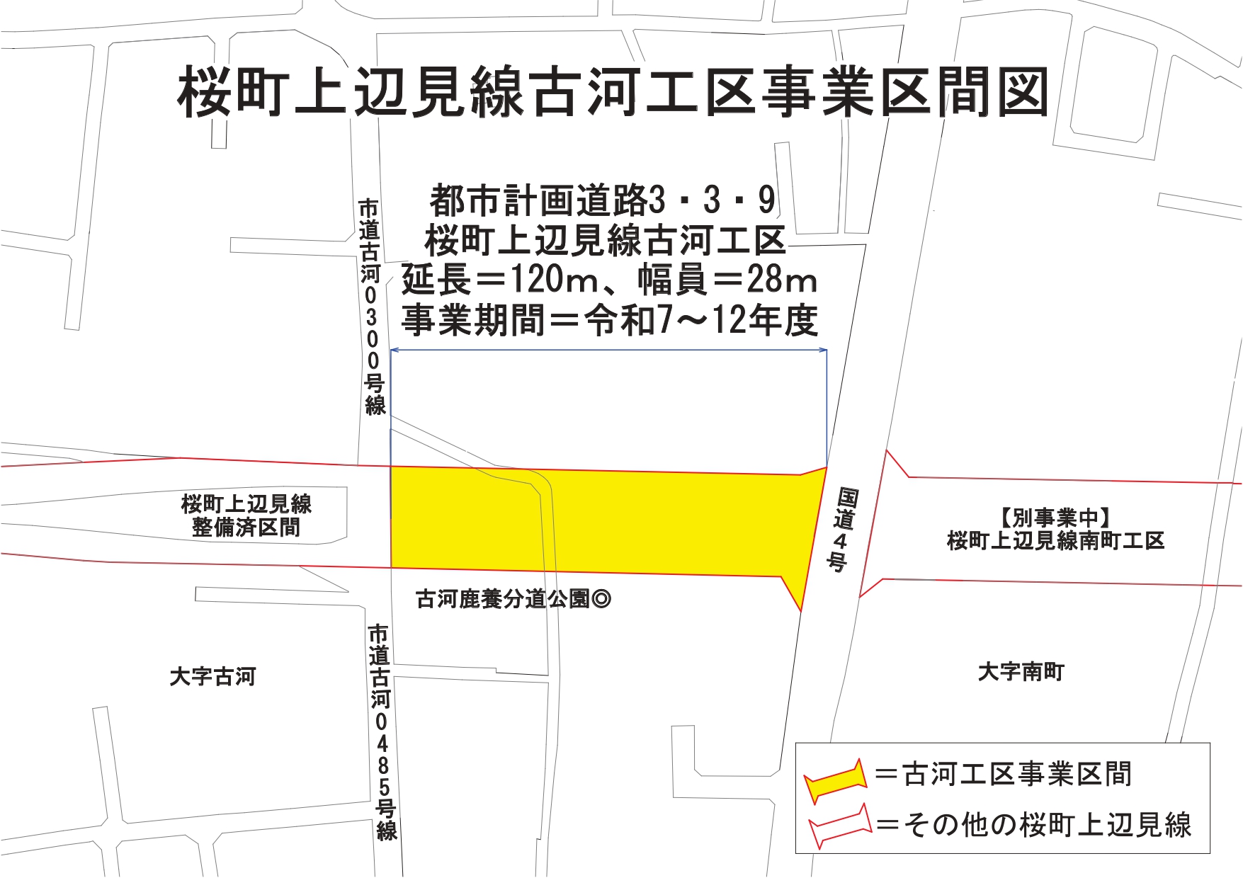 古河工区事業区間図