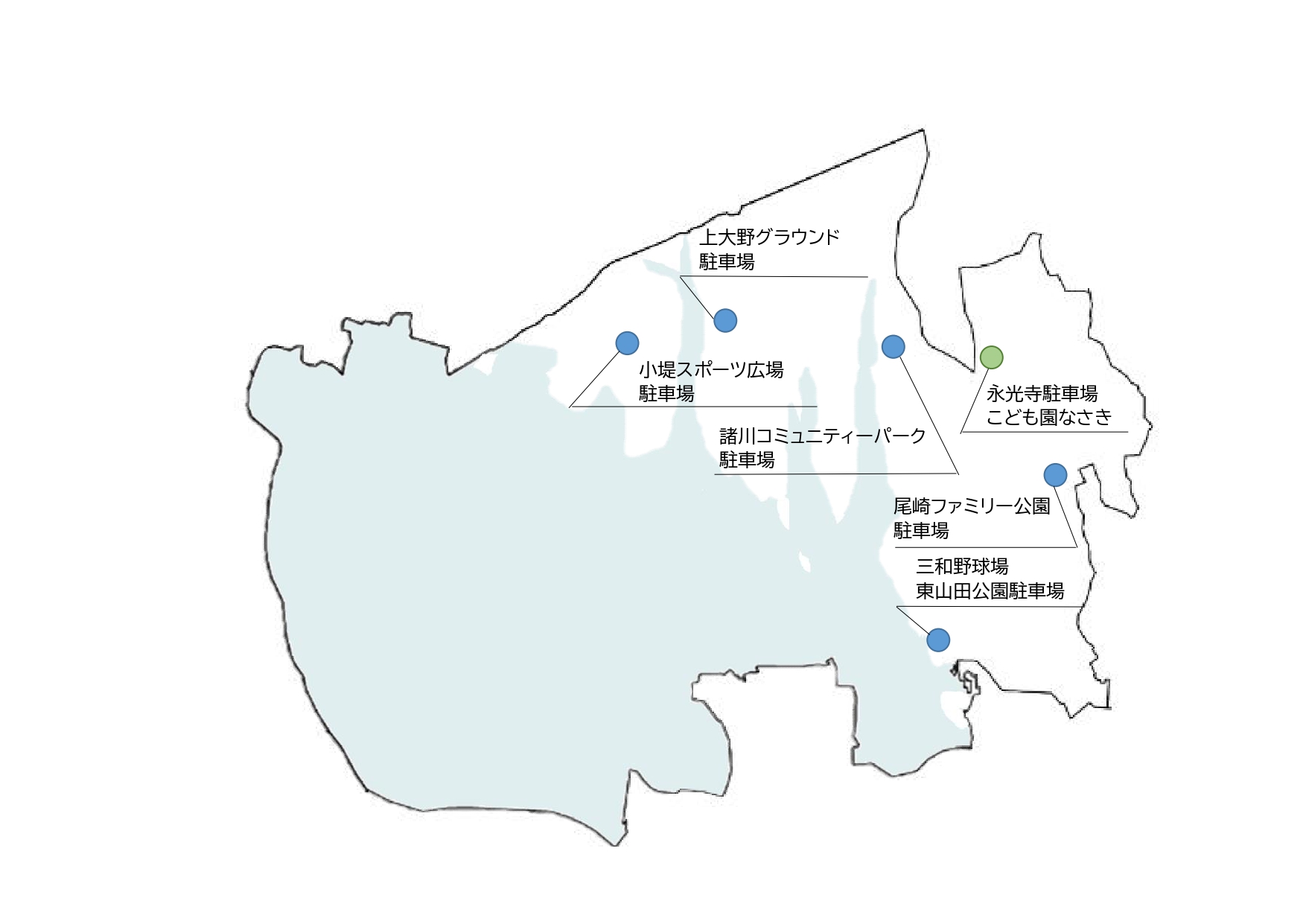 災害時車両避難先駐車場位置図